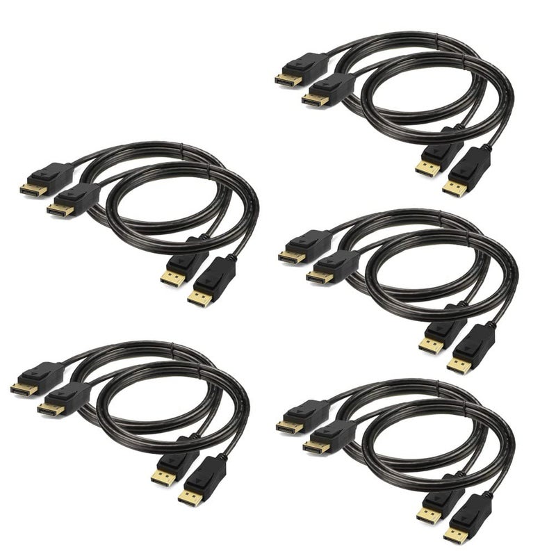 UKYEE DisplayPort to Displayport Cable 6 feet 10-Pack, Display Port(DP) to DP Cord 6ft [1440P@144Hz,V1.2 ] - Image 1